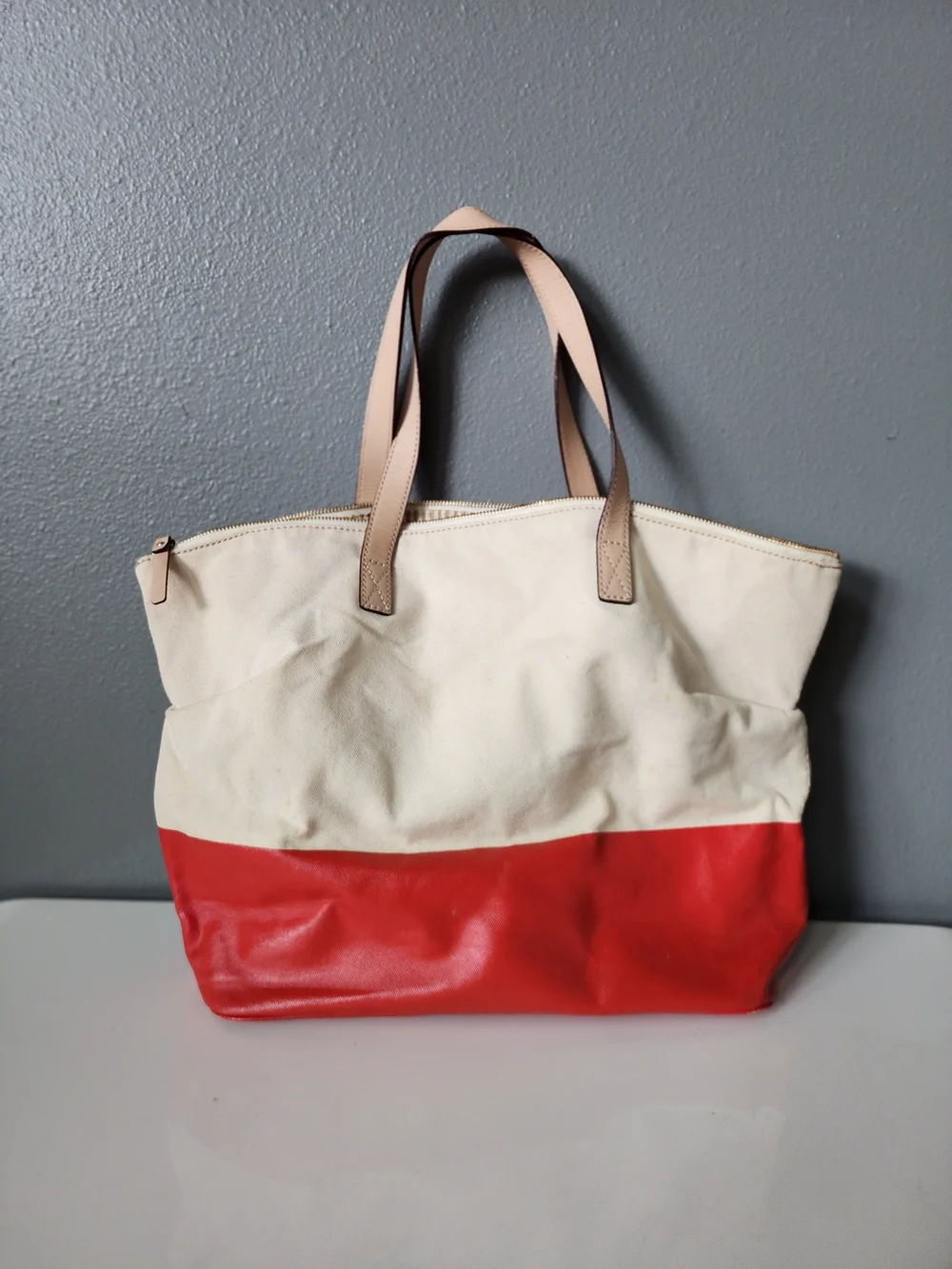 Kate Spade New York Eat Cake For Breakfast Canvas Tote Cream Red